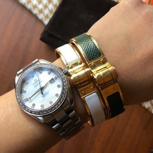 Hermes Hinged Enamel Bracelet